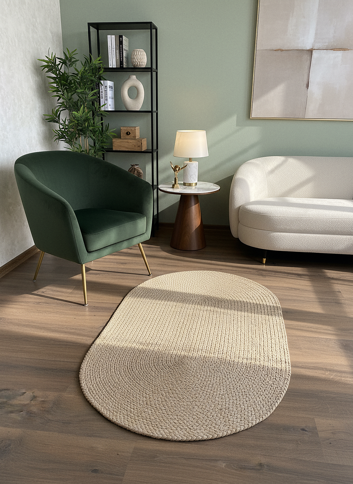 KNİTTED RUG 10 - Knitted Oval Rug