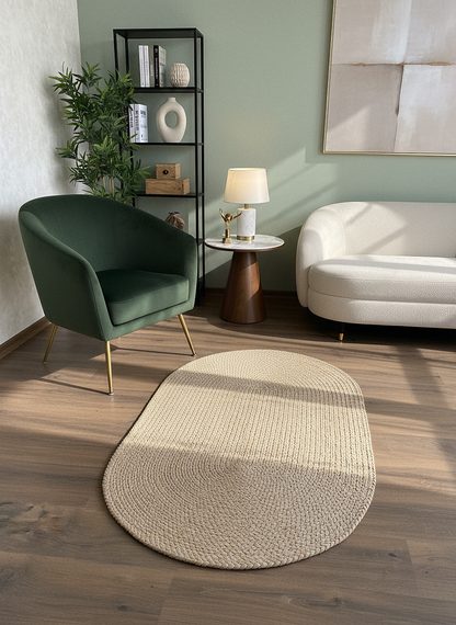 KNİTTED RUG 10 - Knitted Oval Rug