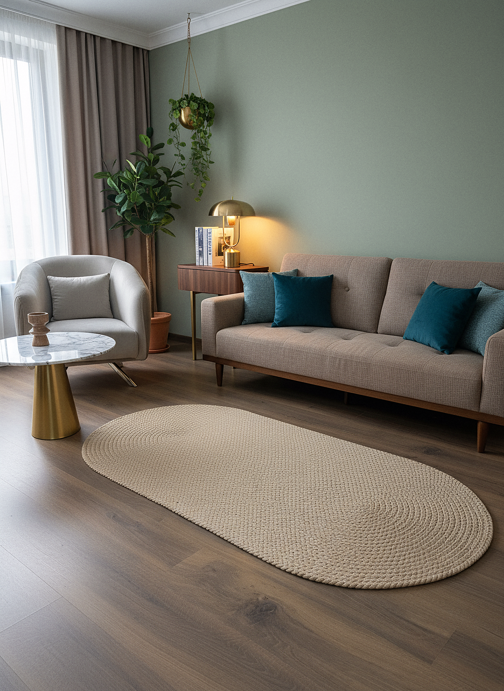 KNİTTED RUG 10 - Knitted Oval Rug