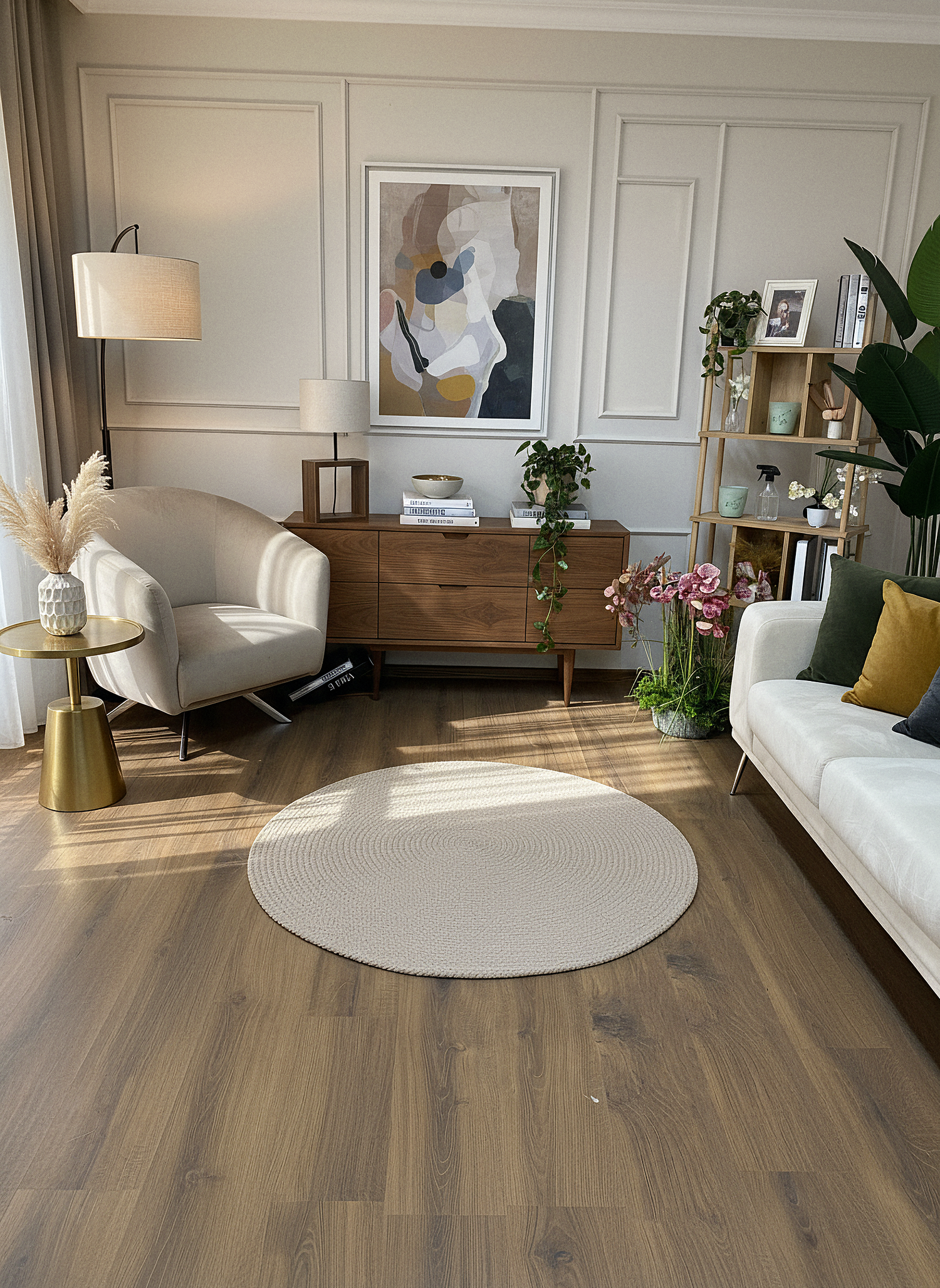 JÜT ÖRGÜ-12 KREM El Örgüsü Jüt Hasır Halı