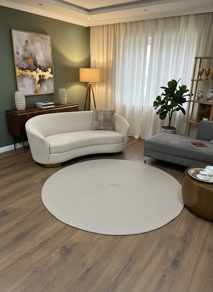 JÜT ÖRGÜ-12 KREM El Örgüsü Jüt Hasır Halı