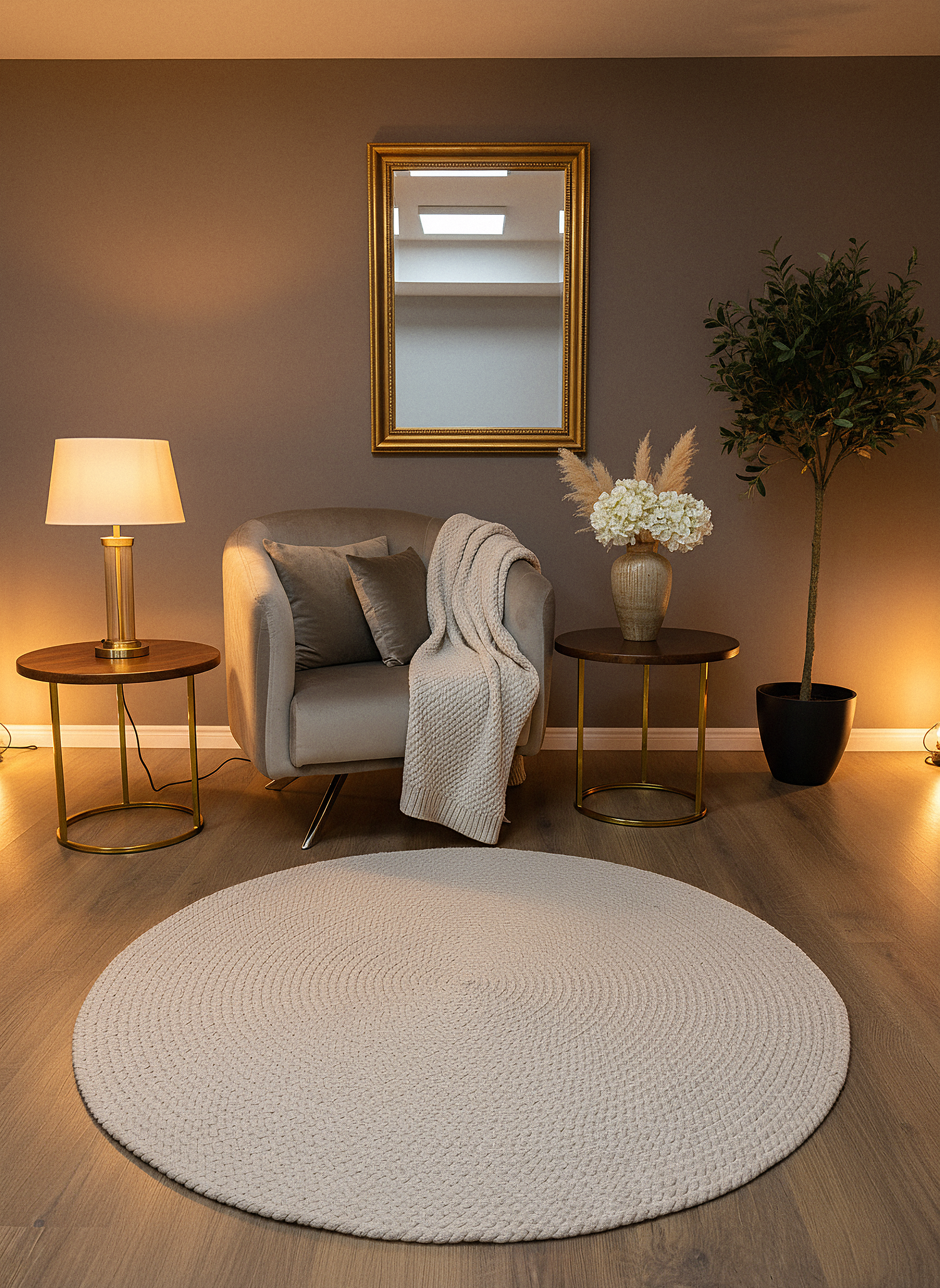 JÜT ÖRGÜ-12 KREM El Örgüsü Jüt Hasır Halı