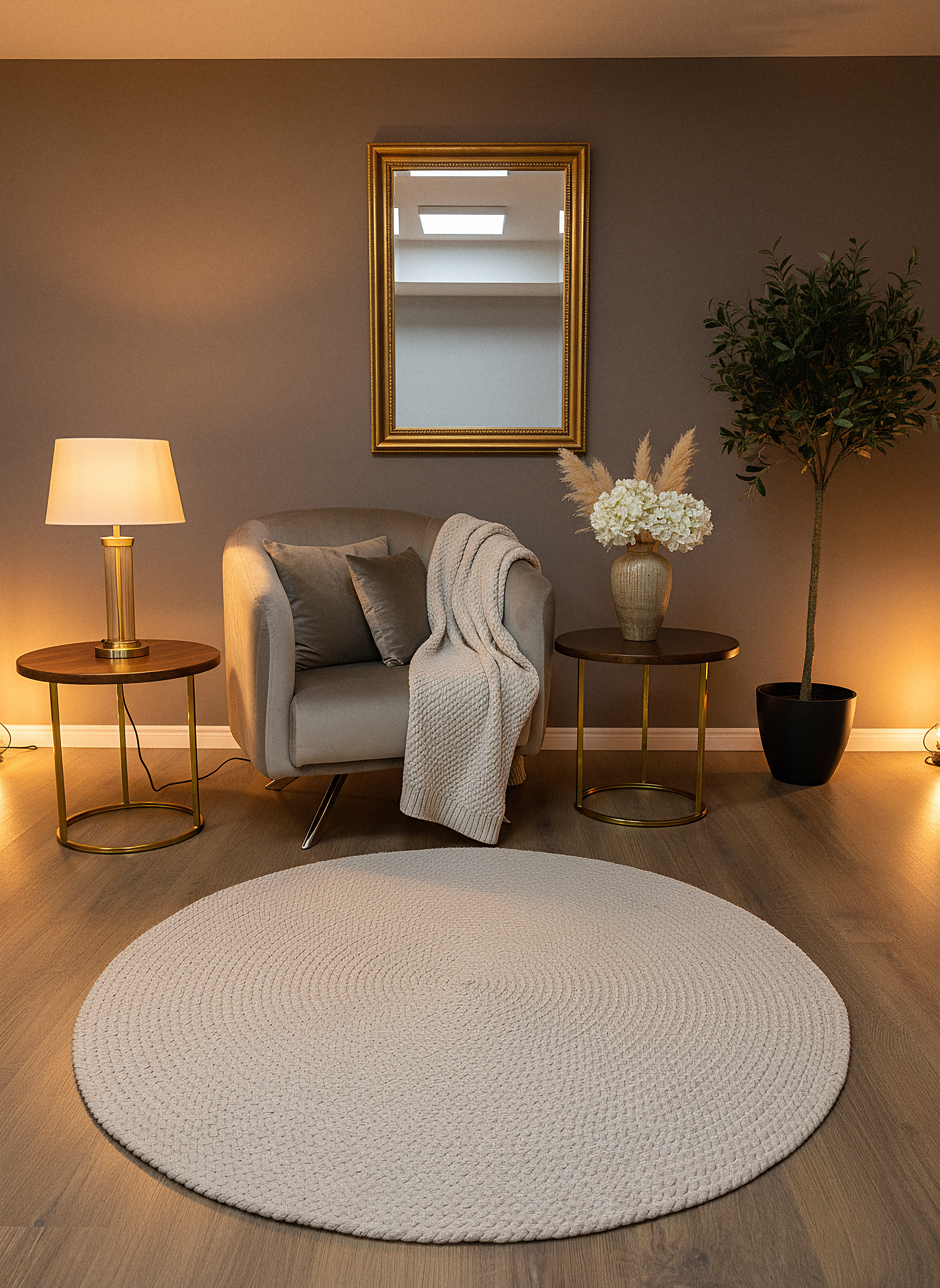 JÜT ÖRGÜ-12 KREM El Örgüsü Jüt Hasır Halı