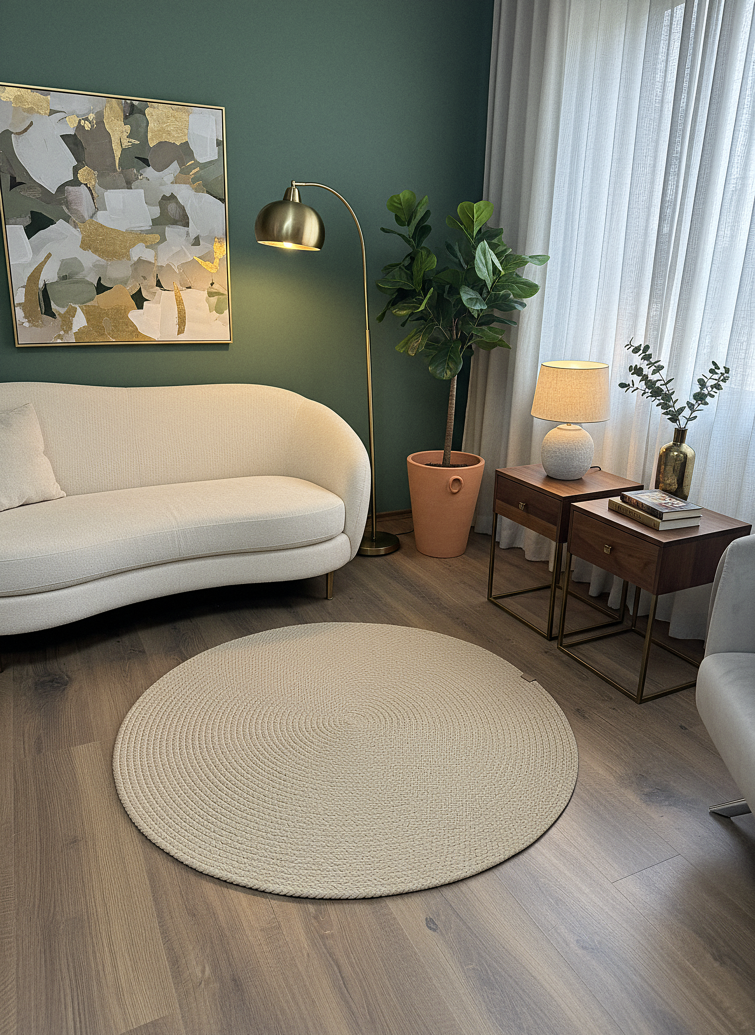 JÜT ÖRGÜ-13 BEJ El Örgüsü Jüt Hasır Halı