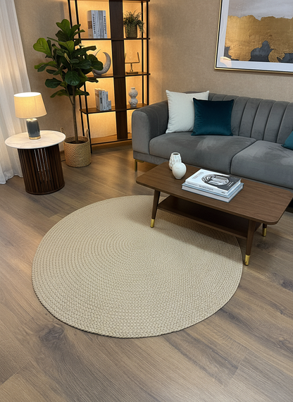 JÜT ÖRGÜ-13 BEJ El Örgüsü Jüt Hasır Halı