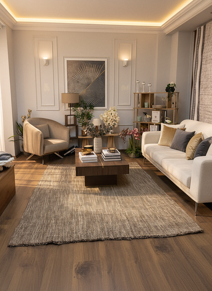 NATURAL JUTE DJ1 - Natural Fibre Jute Rugs