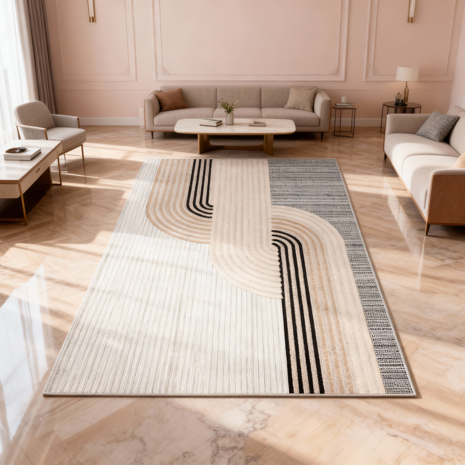 Arte HD Luna Beige - Chenille Rug