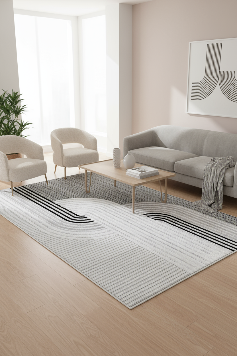 Arte HD Luna Grey - Chenille Rug