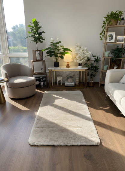 TAVŞAN BEJ -  Kaymaz Deri Taban Tavşan Shaggy Yatak Odası Oturma Odası Çocuk Odası Halısı