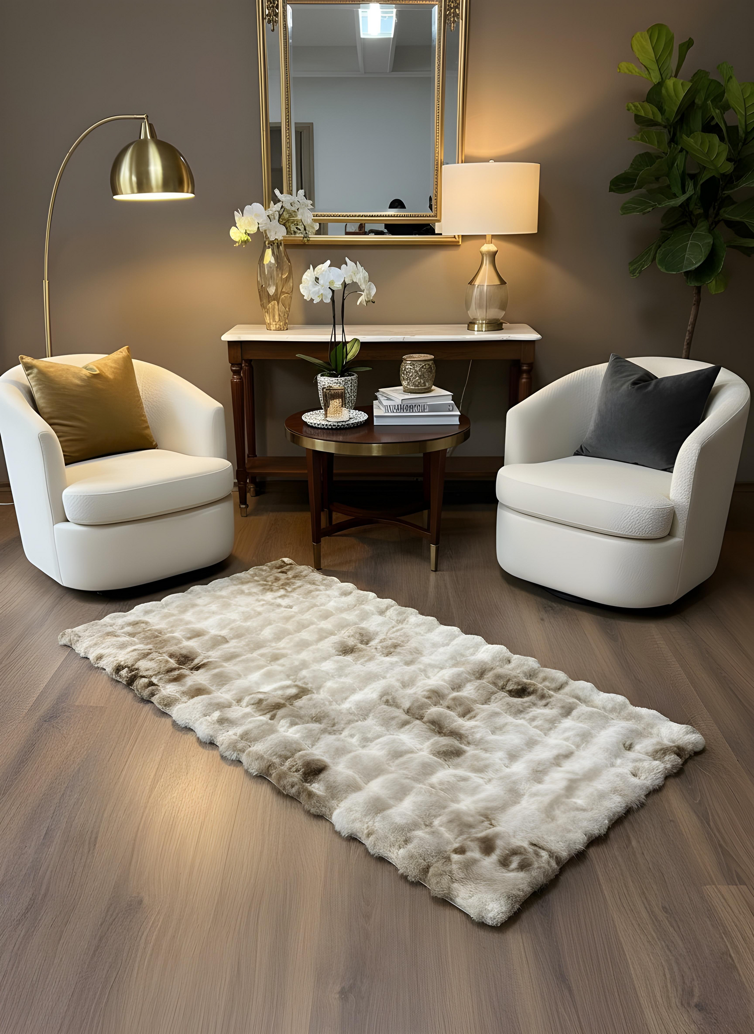 TAVŞAN NEO VİZON -  Kaymaz Taban Tavşan Shaggy Yatak Odası Oturma Odası Çocuk Odası Halısı