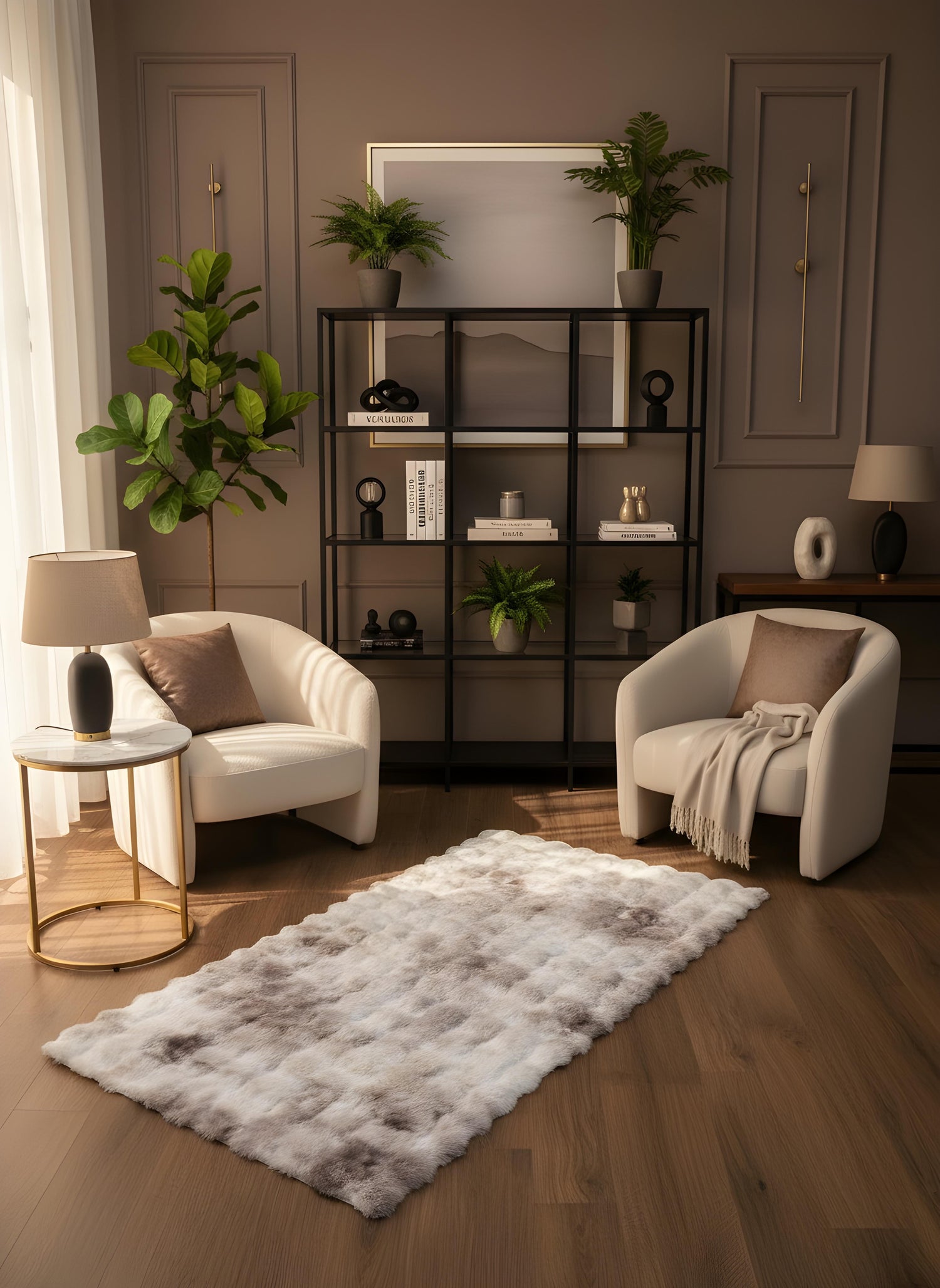 TAVŞAN NEO KAHVE -  Kaymaz Taban Tavşan Shaggy Yatak Odası Oturma Odası Çocuk Odası Halısı