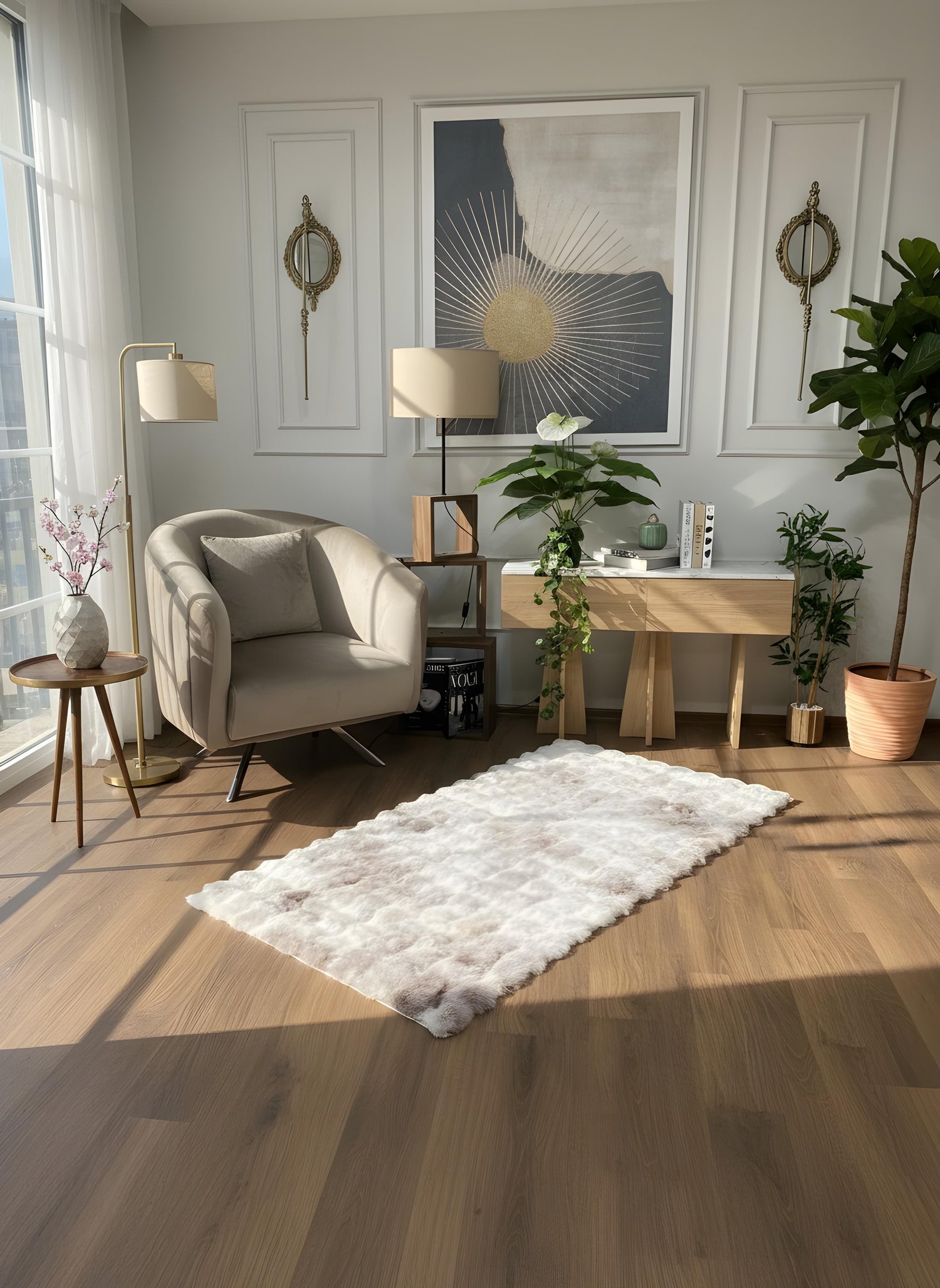 TAVŞAN NEO KAHVE -  Kaymaz Taban Tavşan Shaggy Yatak Odası Oturma Odası Çocuk Odası Halısı