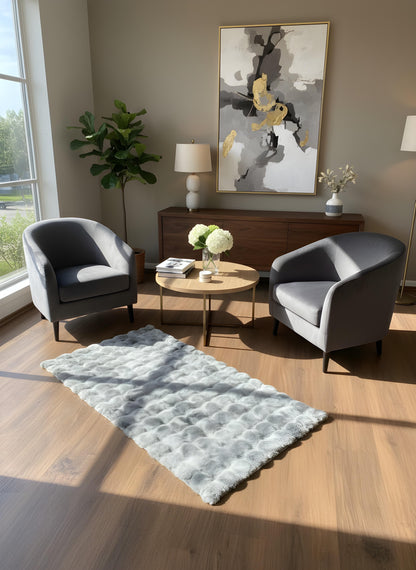 TAVŞAN NEO GRİ -  Kaymaz Taban Tavşan Shaggy Yatak Odası Oturma Odası Çocuk Odası Halısı