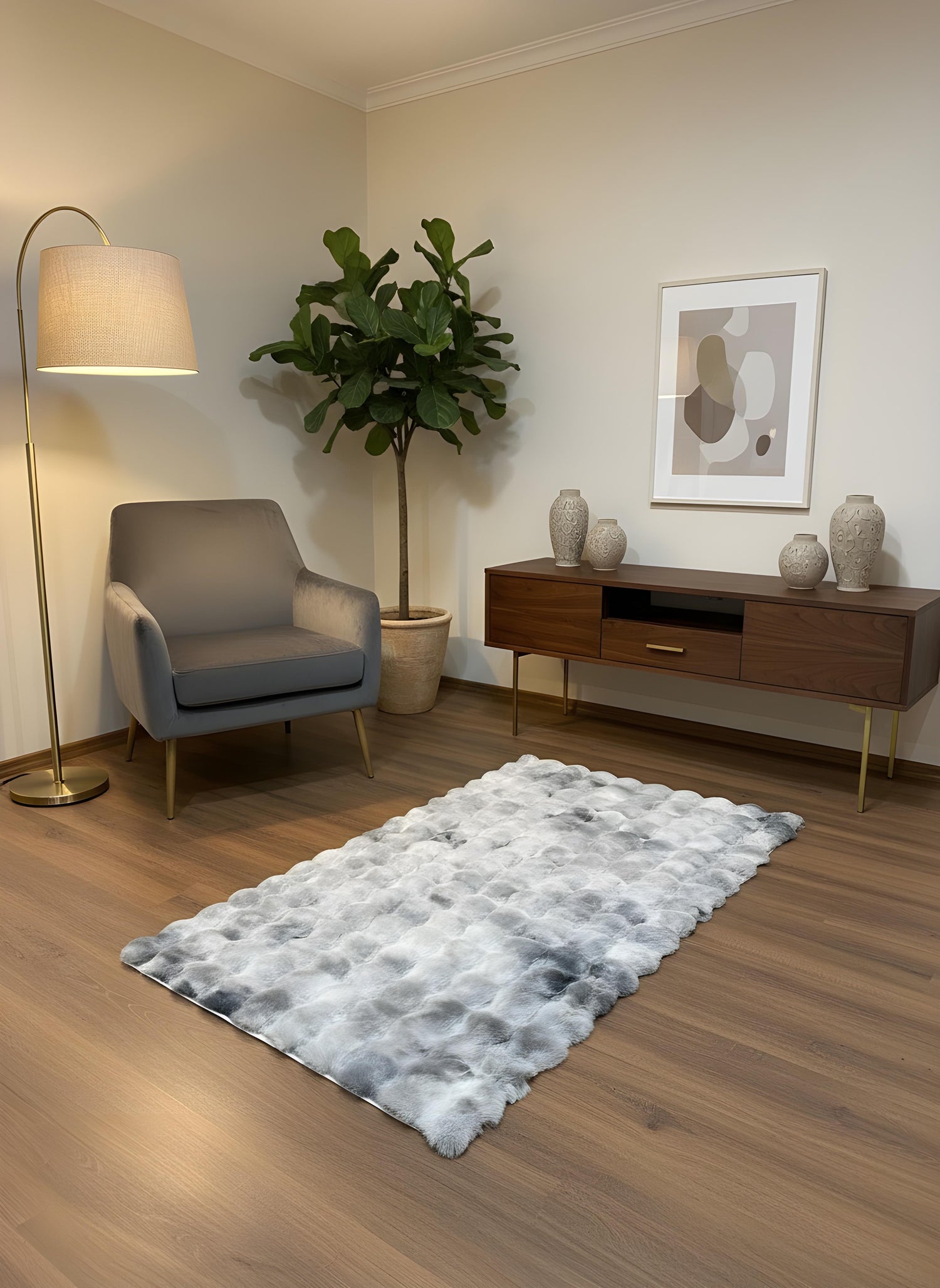 TAVŞAN NEO GRİ -  Kaymaz Taban Tavşan Shaggy Yatak Odası Oturma Odası Çocuk Odası Halısı