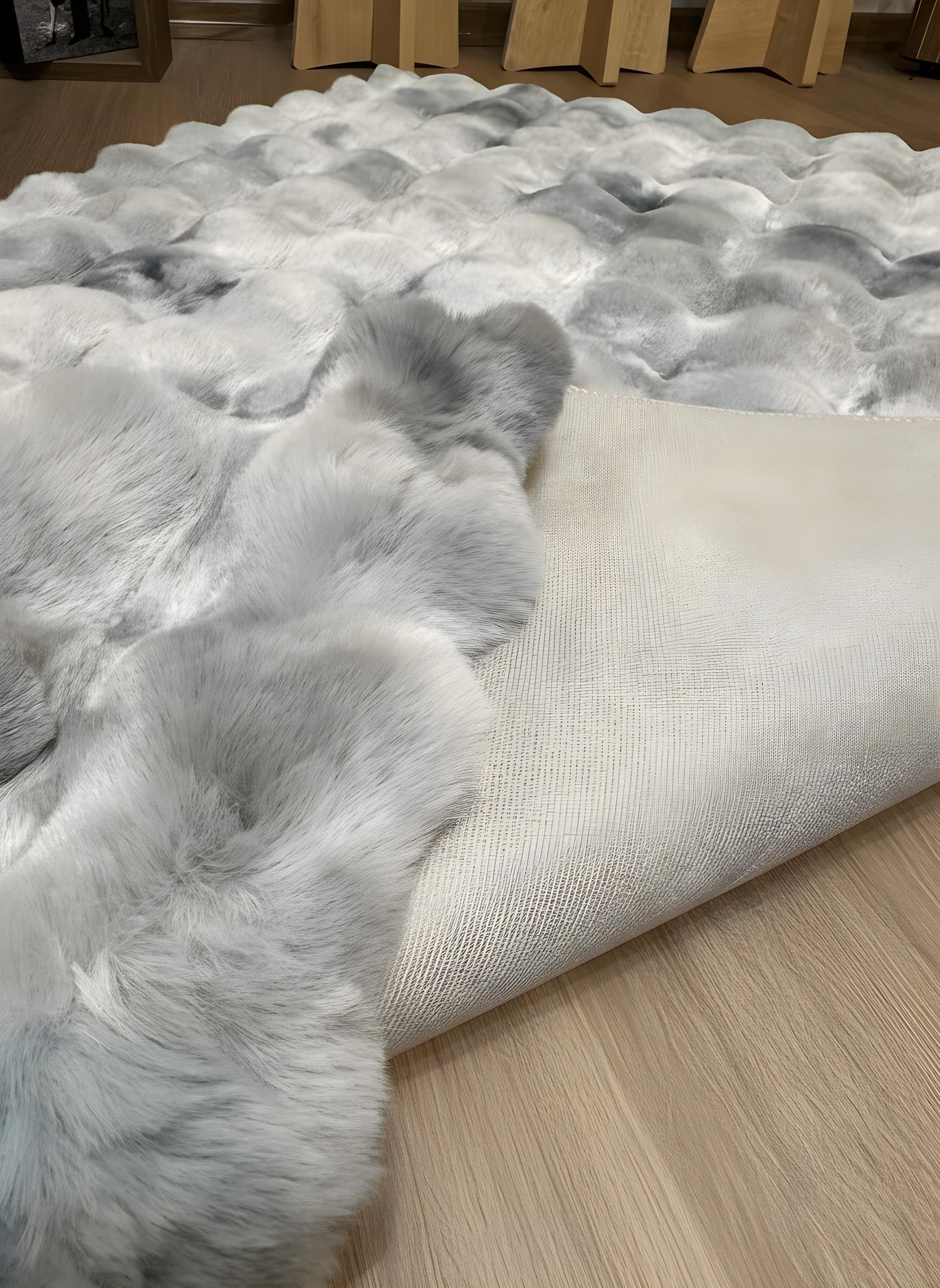 TAVŞAN NEO GRİ -  Kaymaz Taban Tavşan Shaggy Yatak Odası Oturma Odası Çocuk Odası Halısı