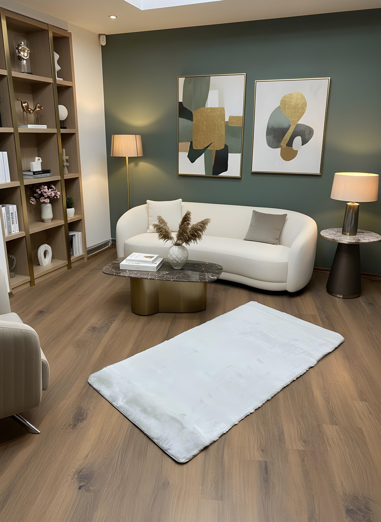 TAVŞAN GRİ -  Kaymaz Deri Taban Tavşan Shaggy Yatak Odası Oturma Odası Çocuk Odası Halısı