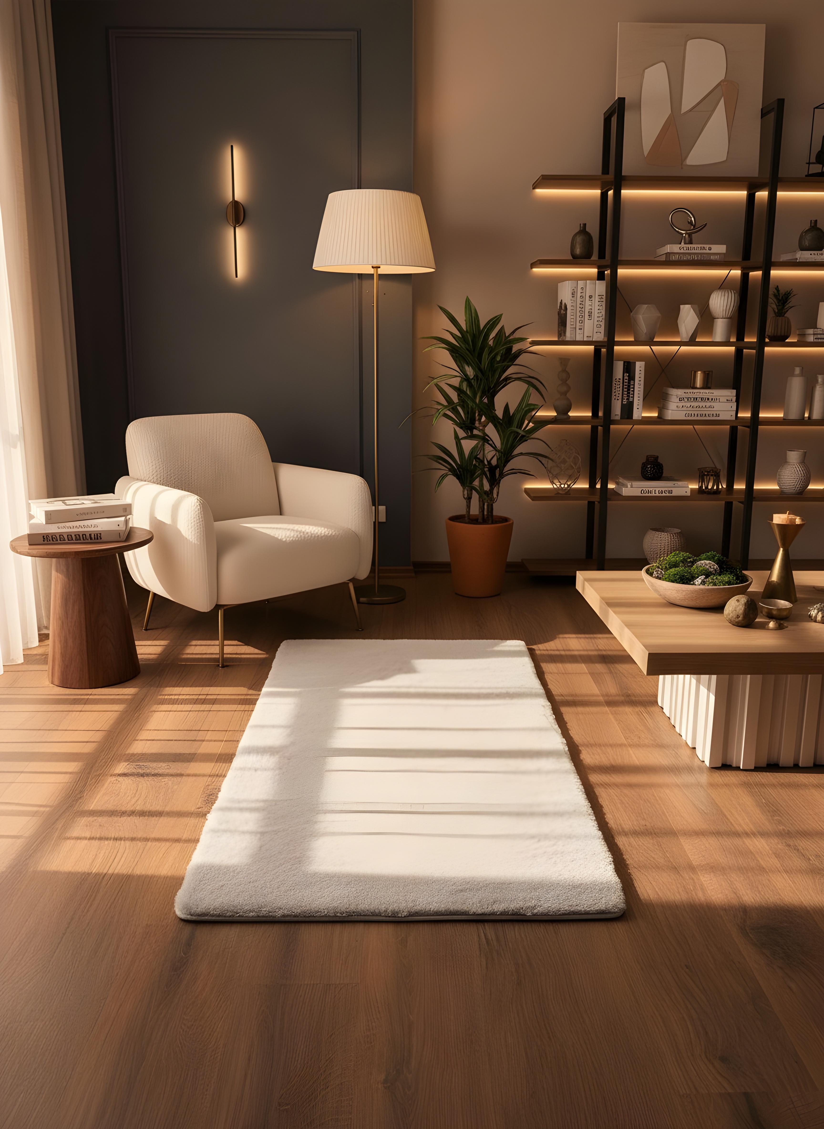 TAVŞAN GRİ -  Kaymaz Deri Taban Tavşan Shaggy Yatak Odası Oturma Odası Çocuk Odası Halısı