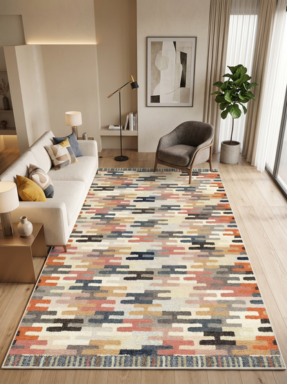 ARTE VN051 Geometrik Desenli Renkli Dekoratif Salon Mutfak Koridor Halısı