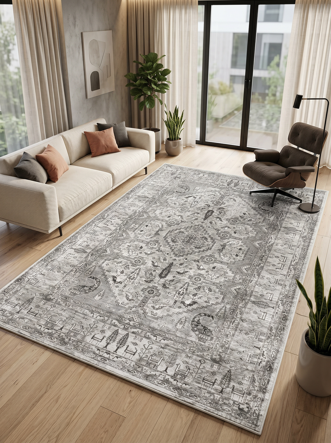 ARTE VN069 Vintage Klasik Desenli Renkli Dekoratif Salon Mutfak Koridor Halısı