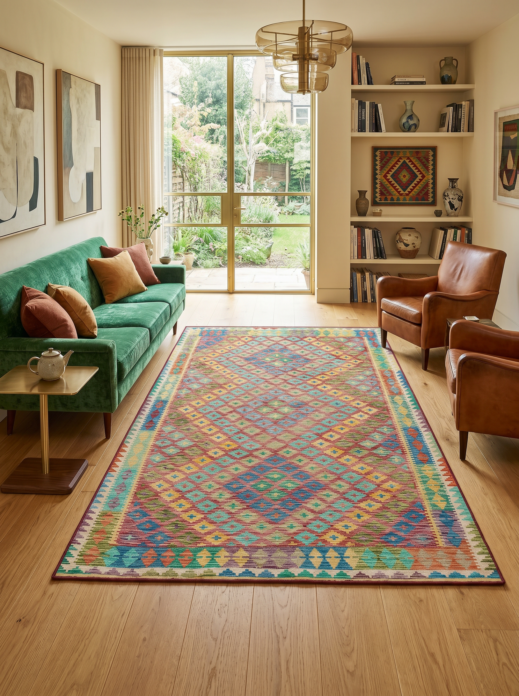 ARTE VN058 Klasik Geometrik Desenli Renkli Dekoratif Salon Mutfak Koridor Halısı