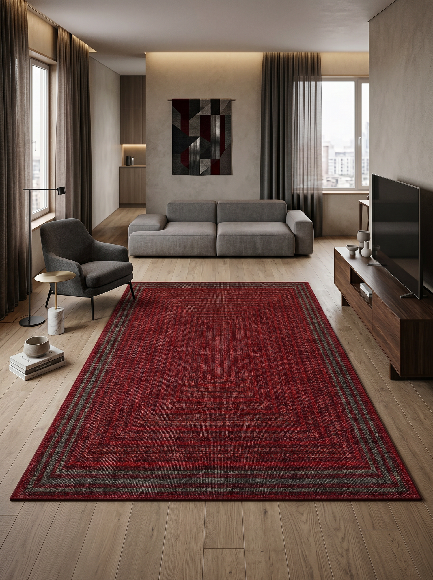 ARTE VN074 Klasik Afgan Desenli Renkli Dekoratif Salon Mutfak Koridor Halısı