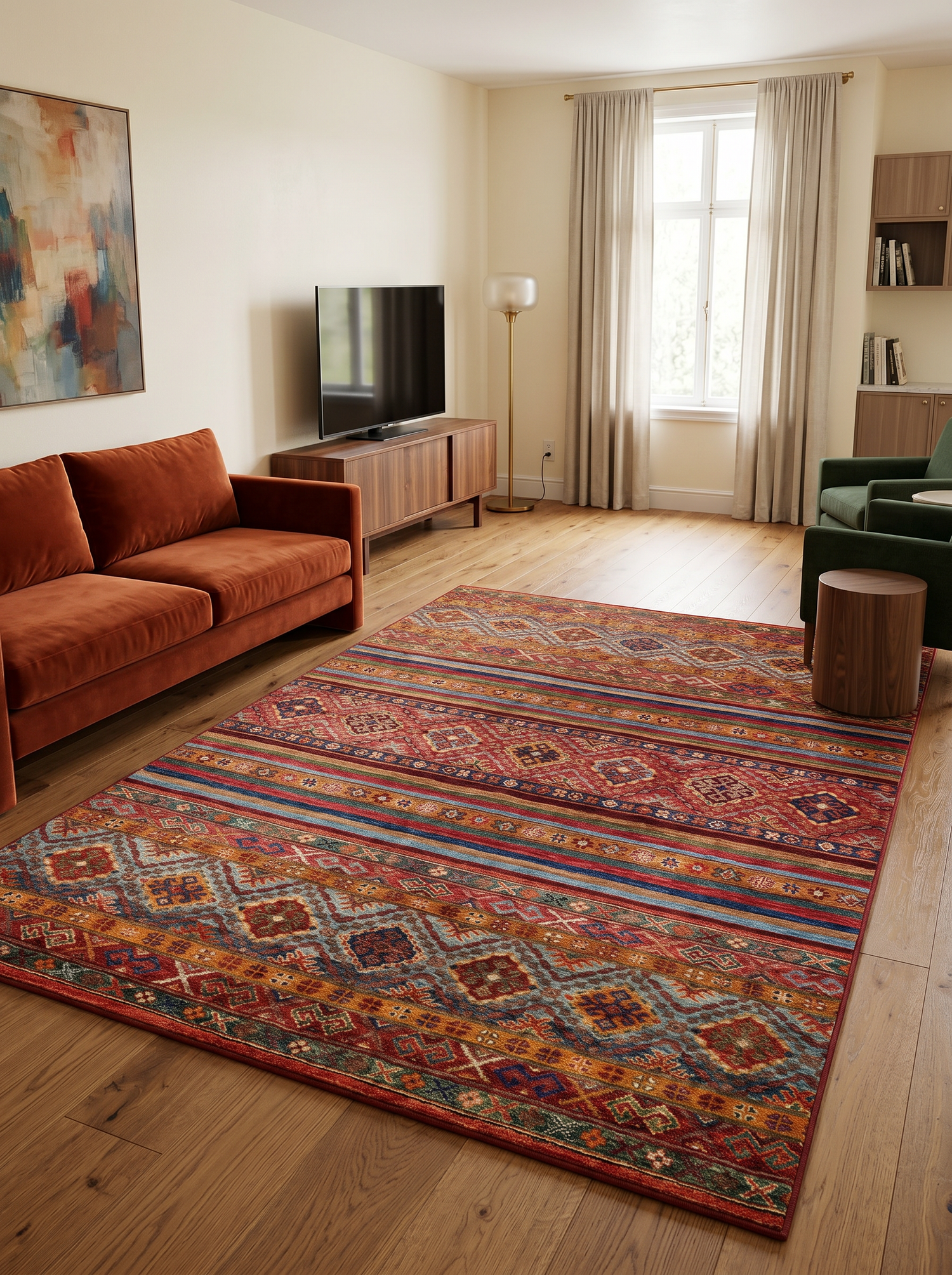 ARTE VN075 Klasik Desenli Figürlü Renkli Dekoratif Salon Mutfak Koridor Halısı