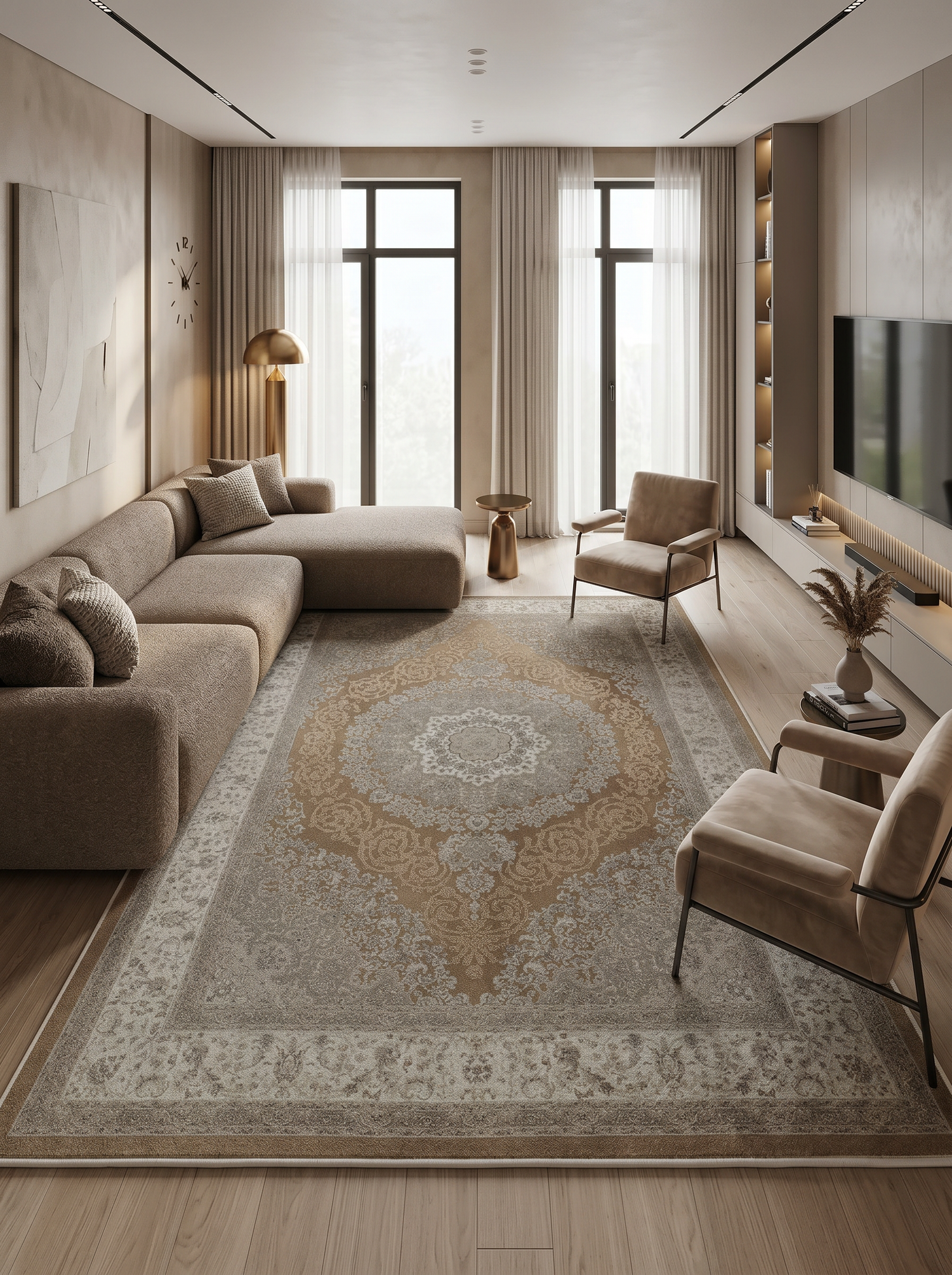 ARTE VN044 Klasik Desenli Figürlü Renkli Dekoratif Salon Mutfak Koridor Halısı