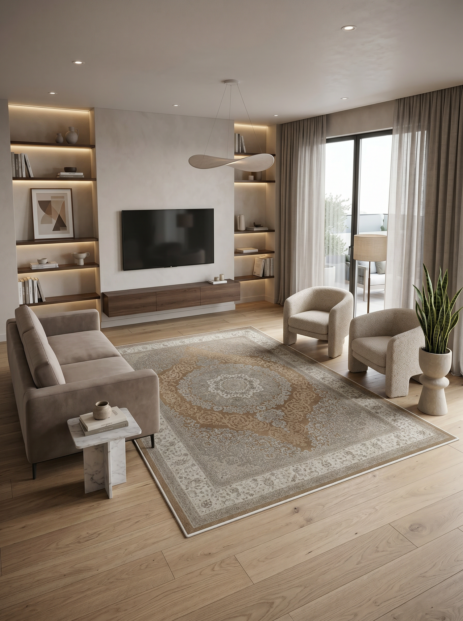 ARTE VN044 Klasik Desenli Figürlü Renkli Dekoratif Salon Mutfak Koridor Halısı