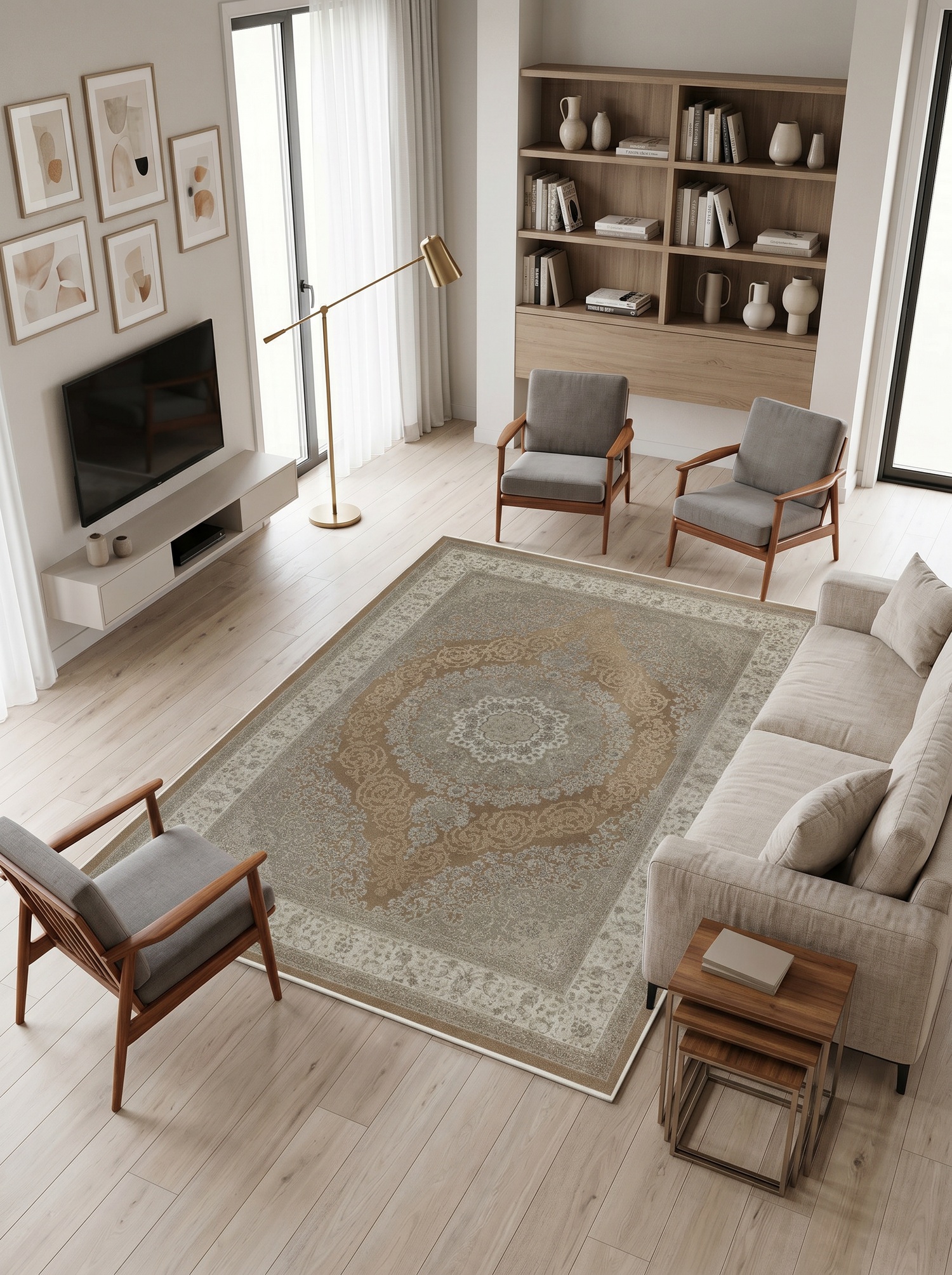 ARTE VN044 Klasik Desenli Figürlü Renkli Dekoratif Salon Mutfak Koridor Halısı