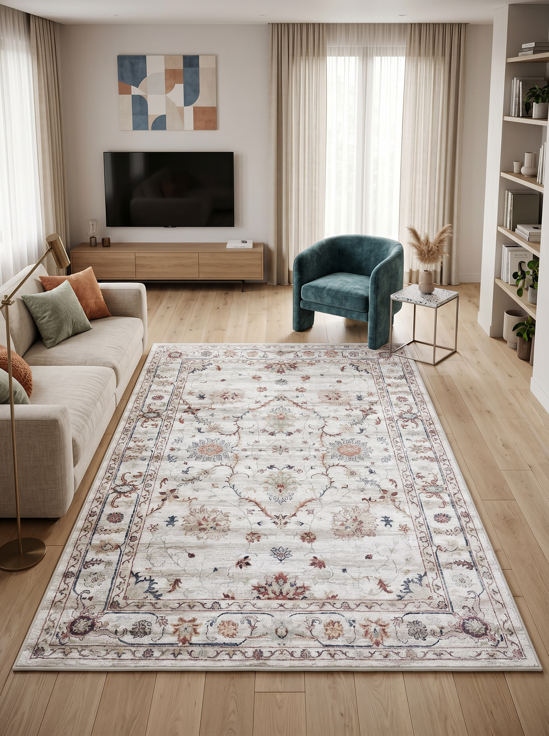 ARTE VN046 Vintage Klasik Desenli Renkli Dekoratif Salon Mutfak Koridor Halısı