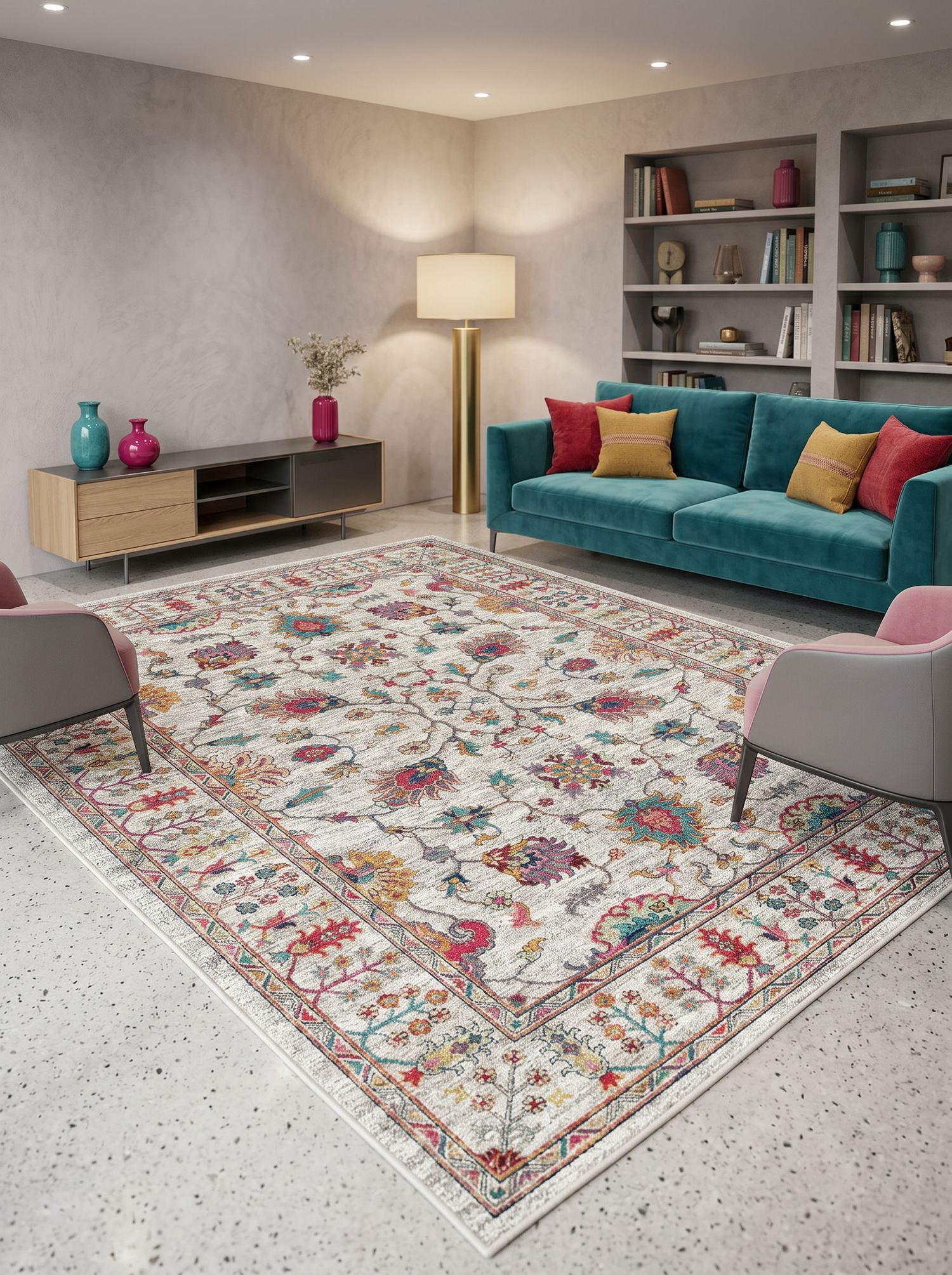 ARTE VN102 Klasik Desenli Figürlü Renkli Dekoratif Salon Mutfak Koridor Halısı