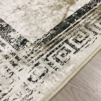 CHAİN MARBLE GOLD - Kaymaz Deri Taban Makinede Yıkanabilir Salon Oturma Odası Mutfak Halısı