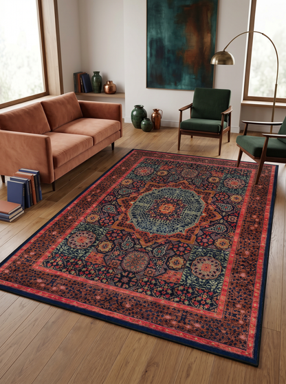 ARTE VN066 Klasik Desenli Figürlü Renkli Dekoratif Salon Mutfak Koridor Halısı