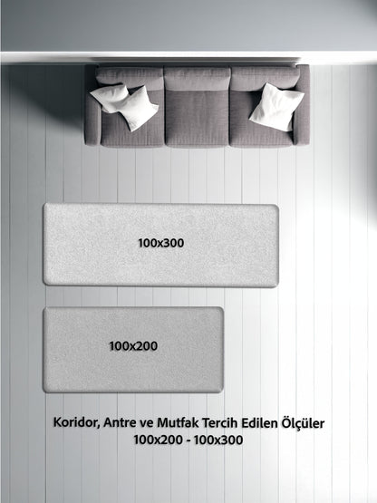 Arte M140-01 Modern Geometrik Desenli Dekoratif Dokuma Halı