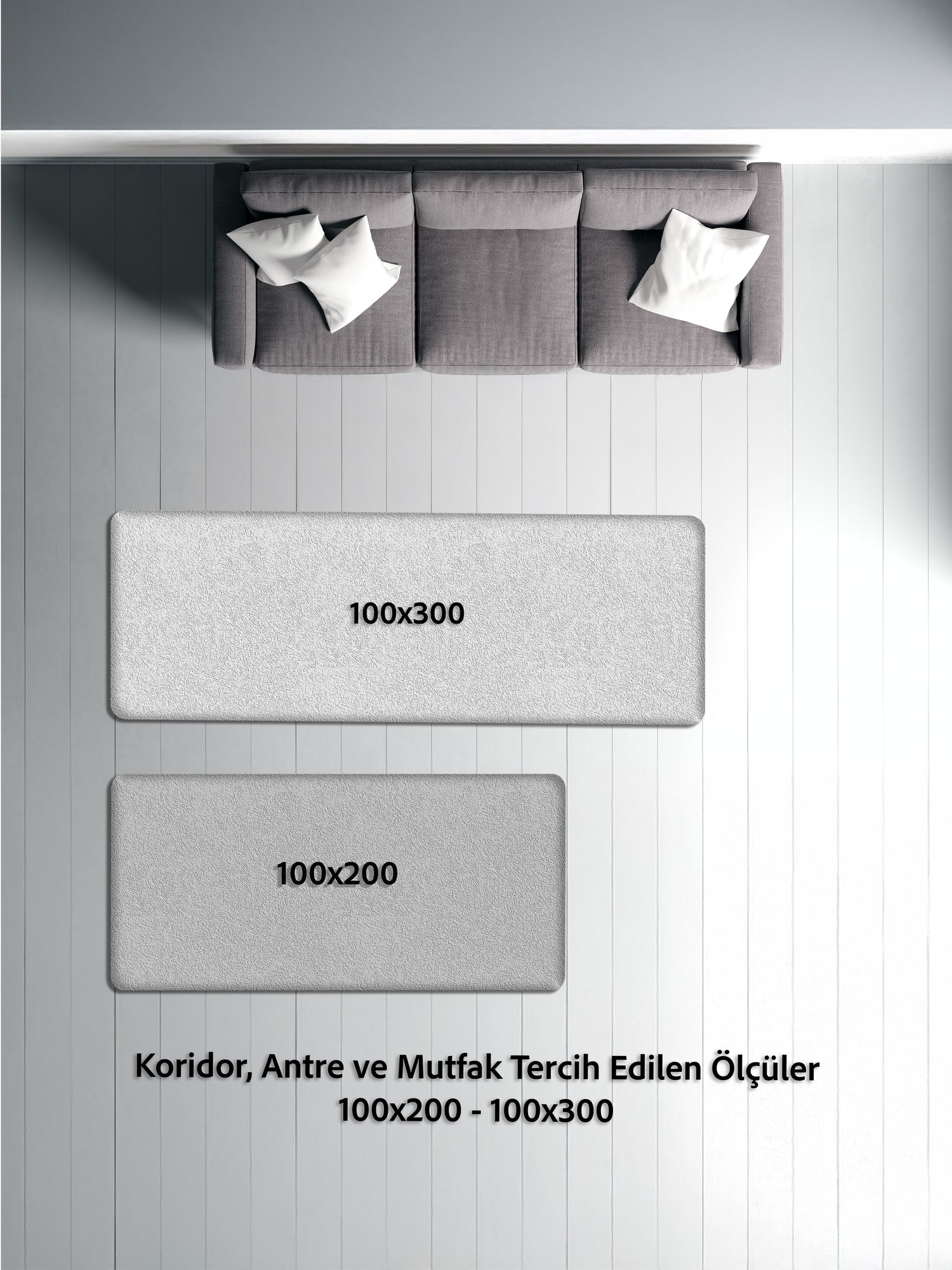 SİSAL-C01619 ANTRASİT Jüt Hasır Dokulu Doğal Salon Mutfak Koridor Balkon Halısı