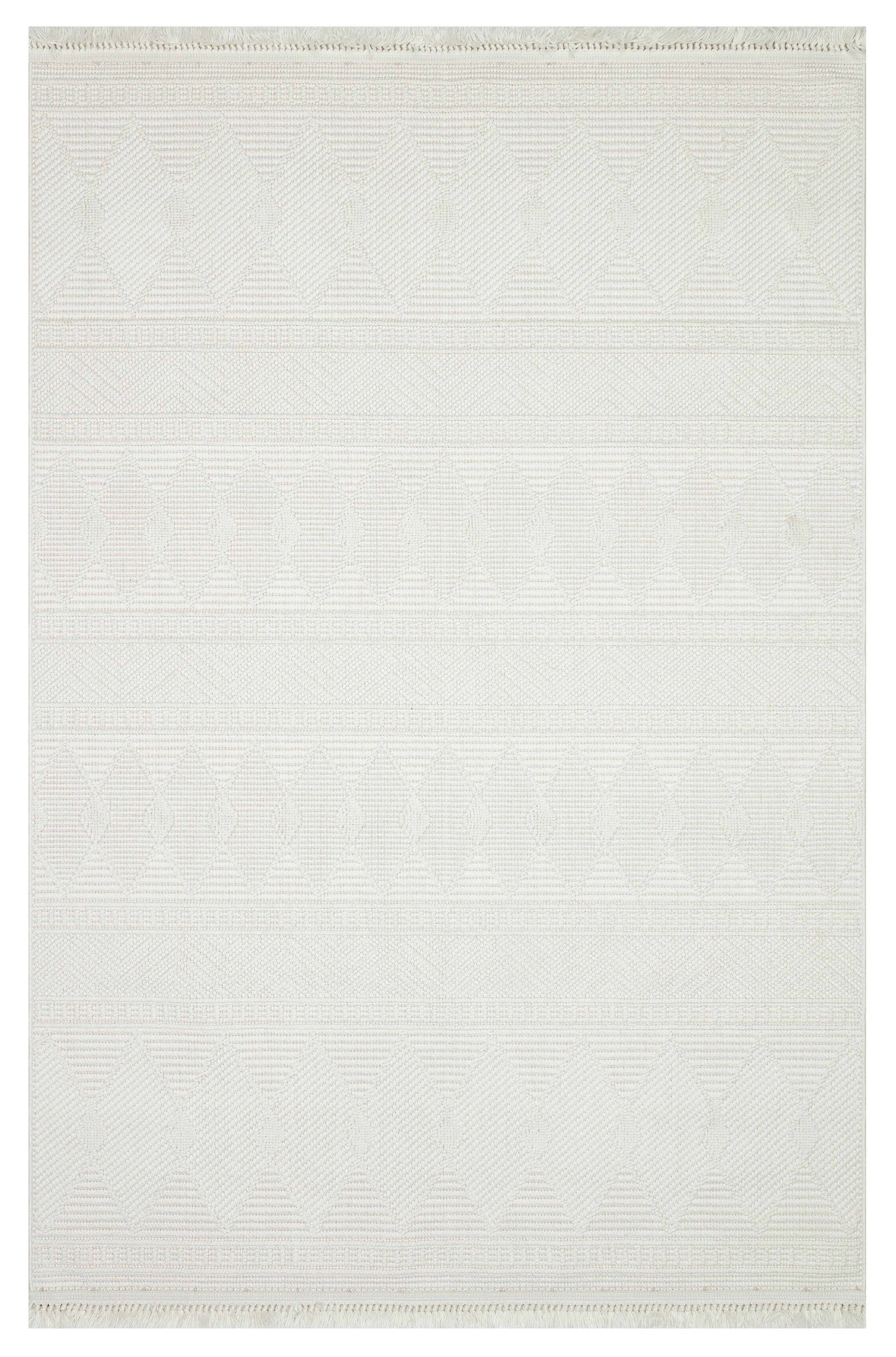 OSLO 5019-T KREM Yumuşak Bukle (Loop) Dokuma Geometrik Desenli Salon Mutfak Koridor Halısı