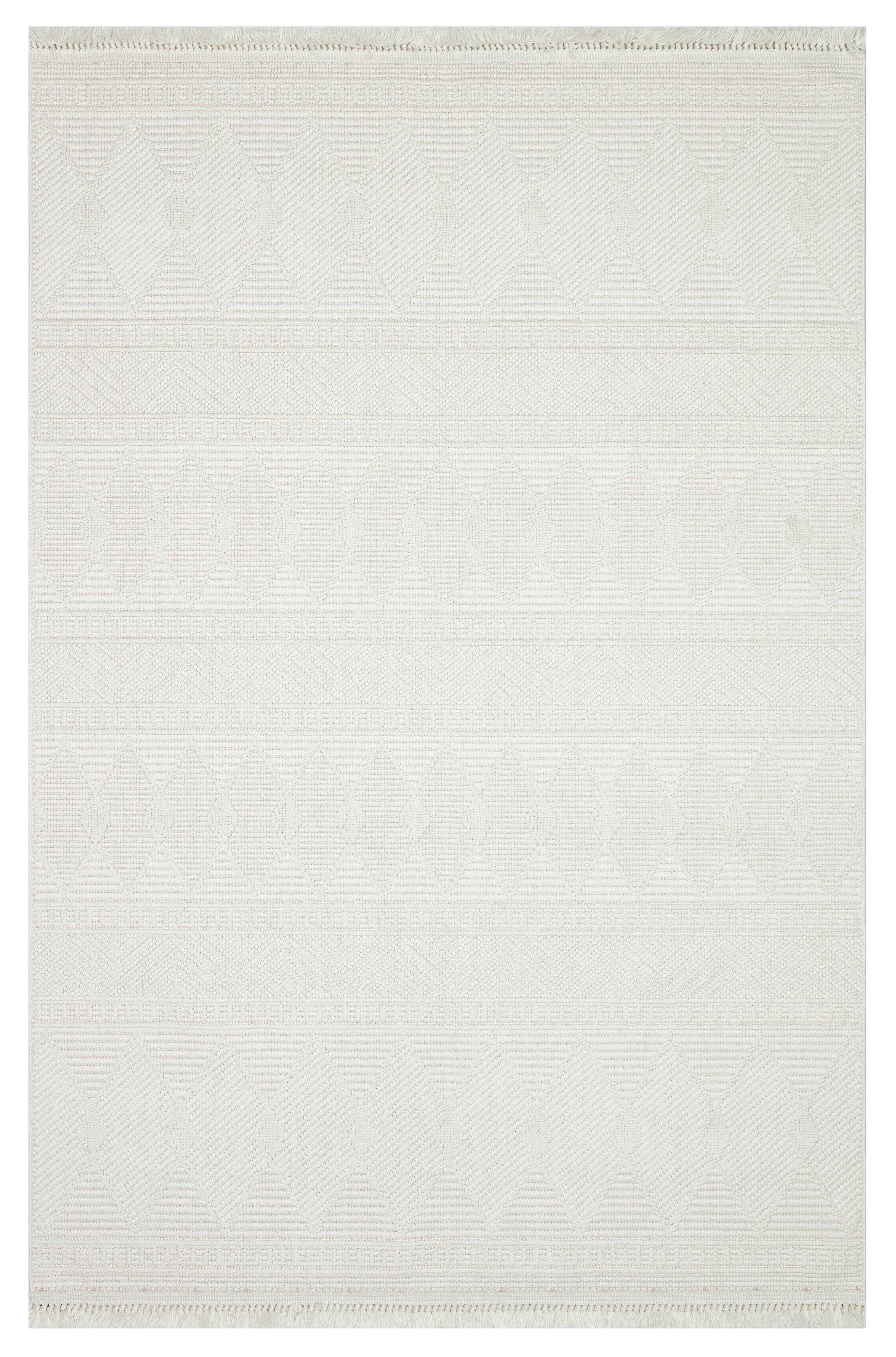 OSLO 5019-T KREM Yumuşak Bukle (Loop) Dokuma Geometrik Desenli Salon Mutfak Koridor Halısı