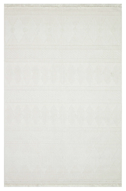 OSLO 5019-T KREM Yumuşak Bukle (Loop) Dokuma Geometrik Desenli Salon Mutfak Koridor Halısı