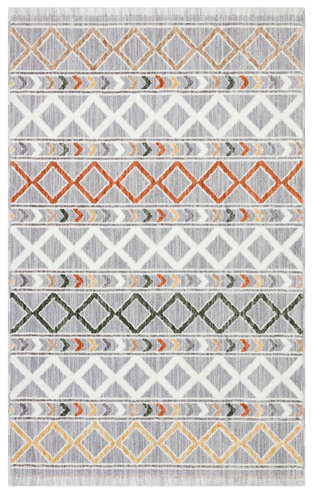 PALERMO T3 GRİ Modern Geometrik Desenli Salon Mutfak Koridor Halısı-KP