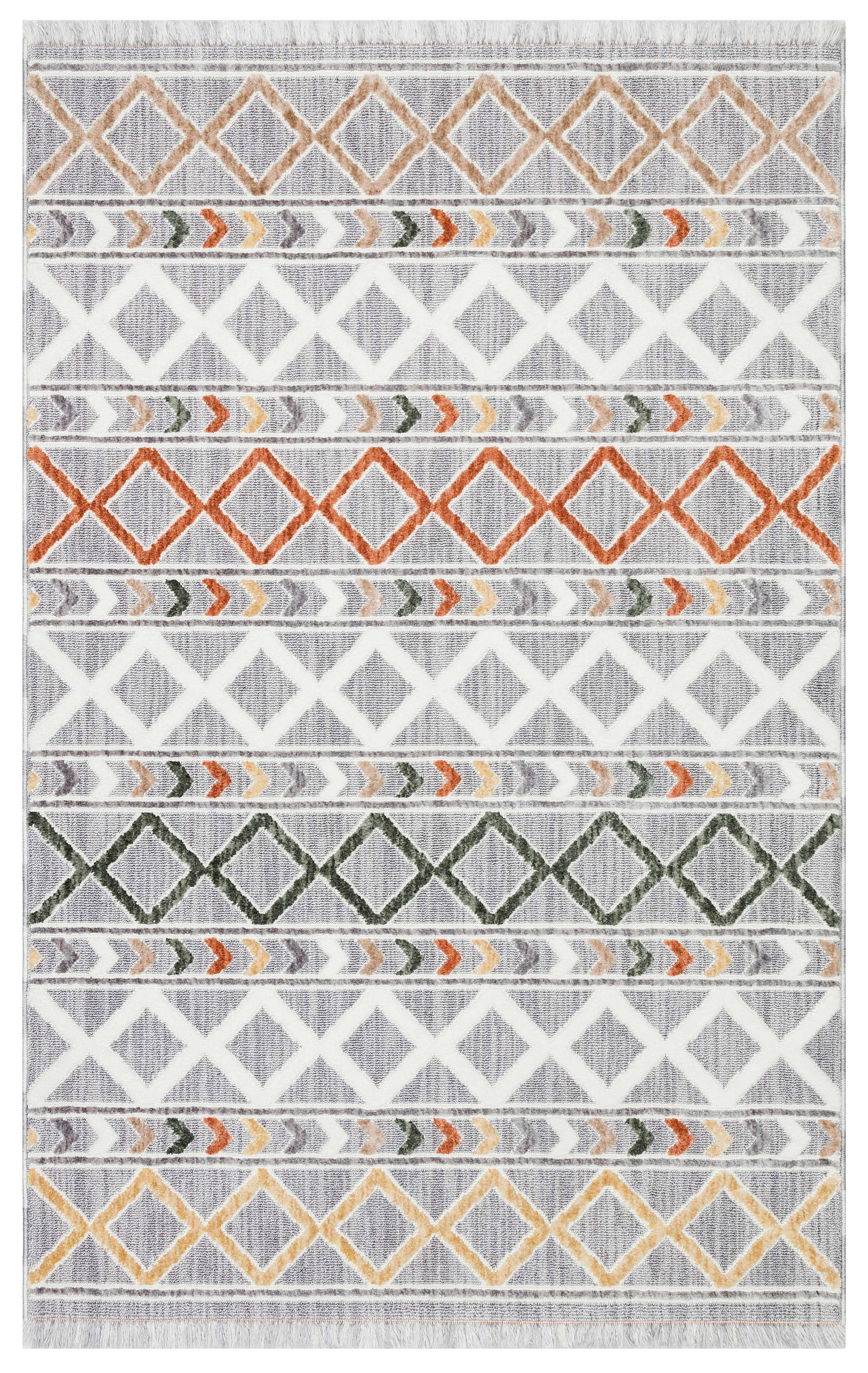 PALERMO T3 GRİ Modern Geometrik Desenli Salon Mutfak Koridor Halısı-KP