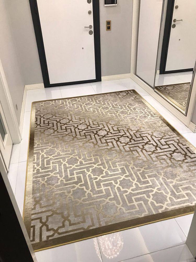 LİSBURN GOLD - %100 Pamuk Dokuma Taban Makinede Yıkanabilir Kaymaz Halı