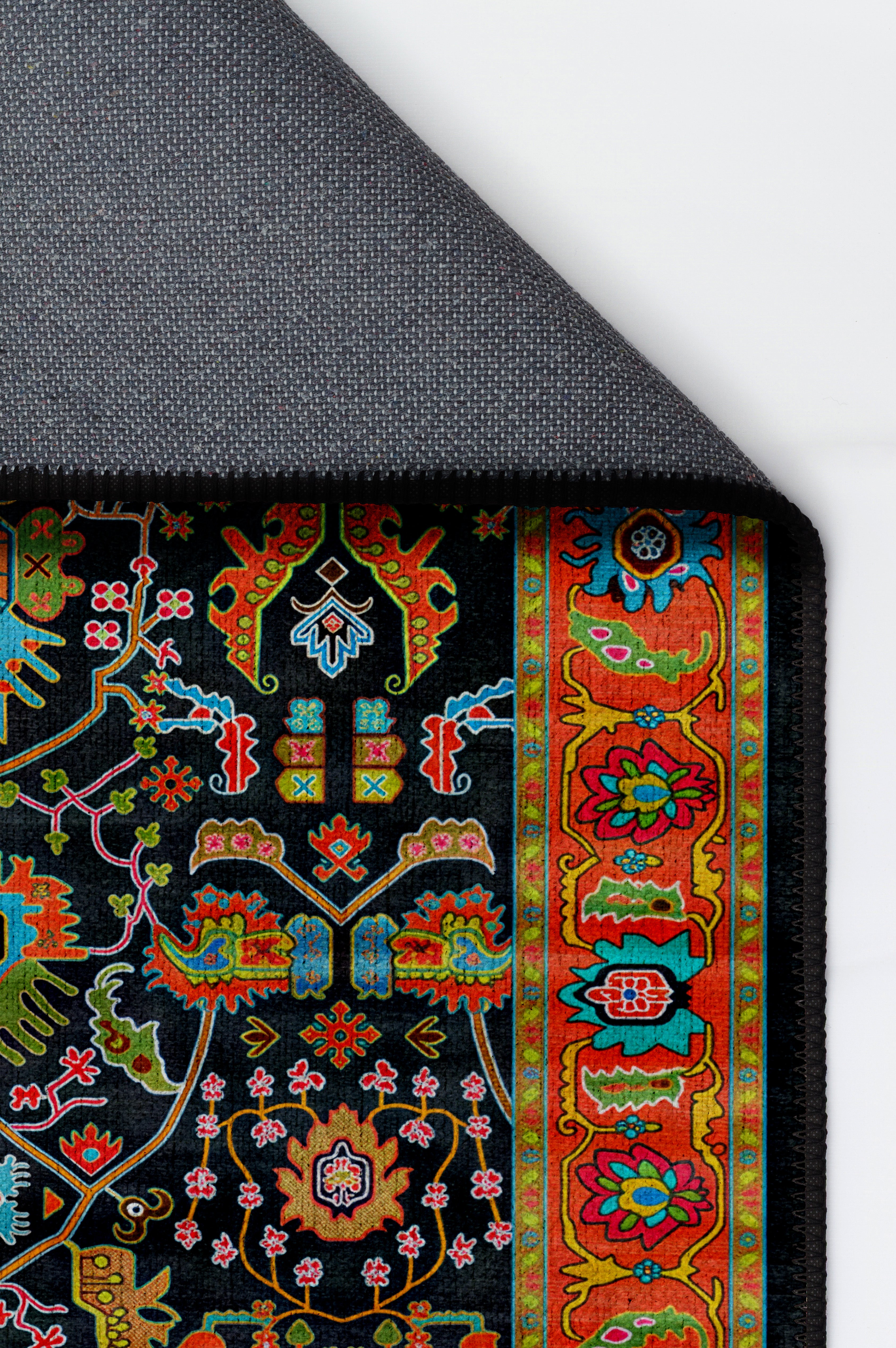 Arte VN042 Vintage Çiçek Figürlü Dekoratif Şönil Halı