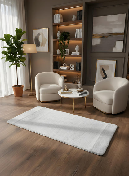 TAVŞAN GRİ -  Kaymaz Deri Taban Tavşan Shaggy Yatak Odası Oturma Odası Çocuk Odası Halısı