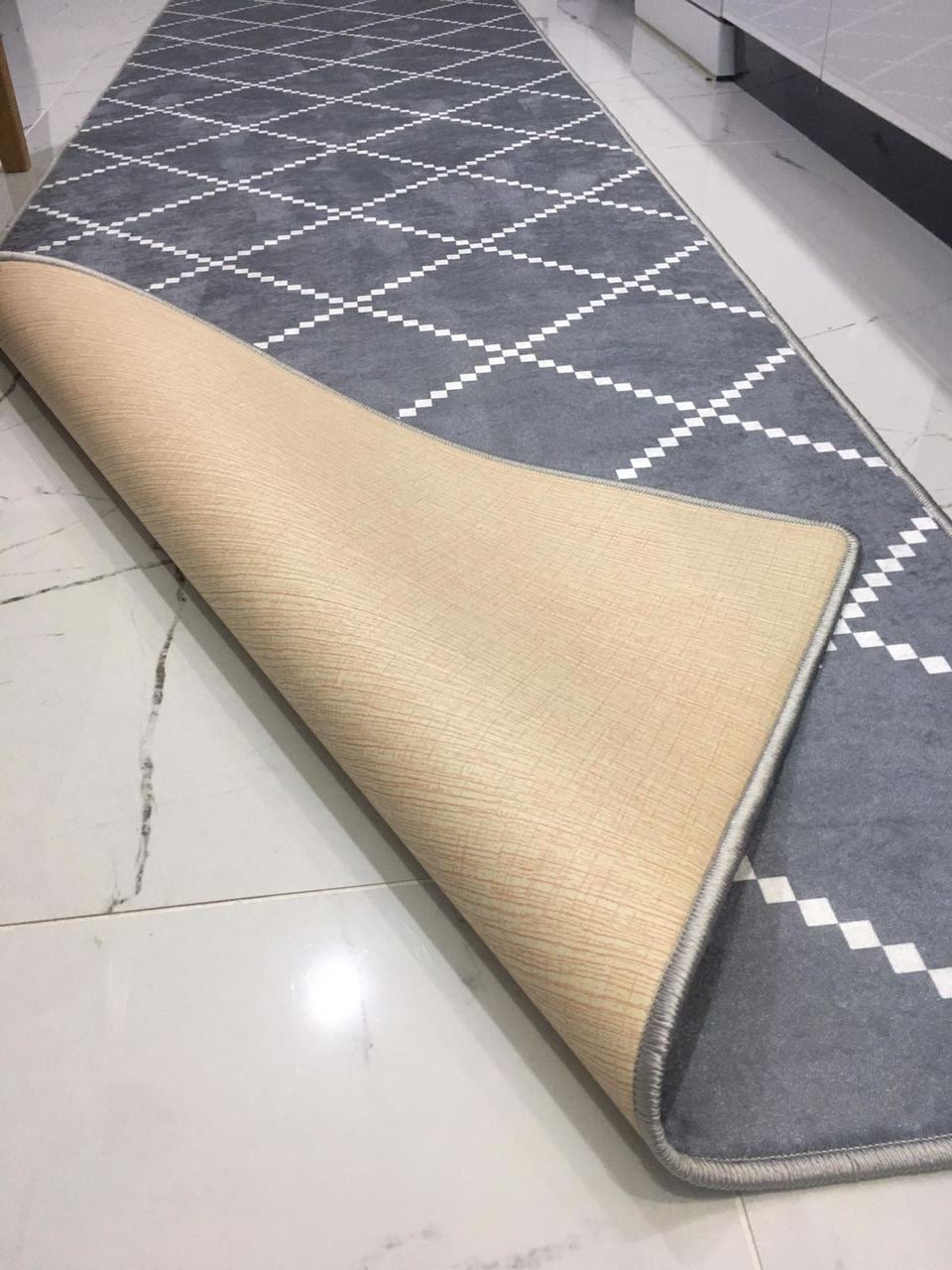 ZEN - Kaymaz Deri Taban Makinede Yıkanabilir Salon Oturma Odası Mutfak Halısı